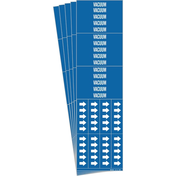 VACUUM Pipe Marker Style 3C with Arrows White on Blue 3 per Card, 5 PK